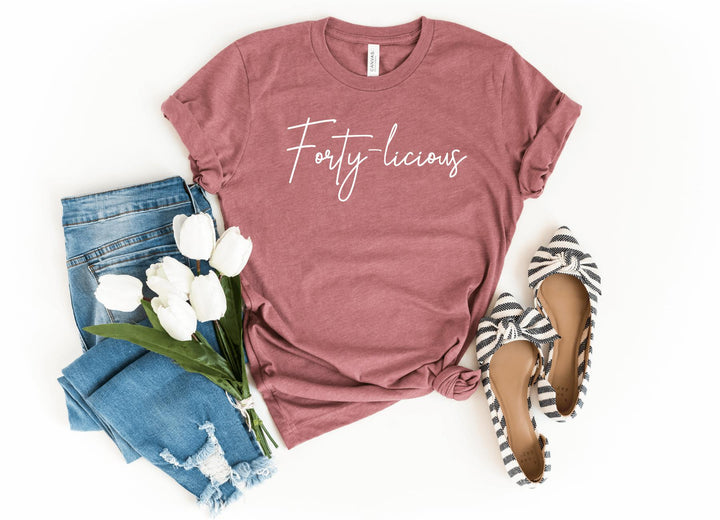 Shirts & Tops-Forty-licious T-Shirt-S-Heather Mauve-Jack N Roy