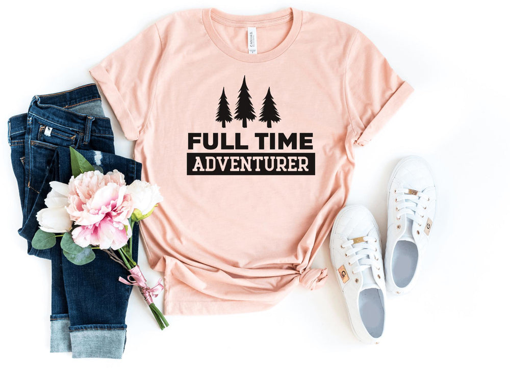 Shirts & Tops-Full Time Adventurer T-Shirt-S-Heather Peach-Jack N Roy