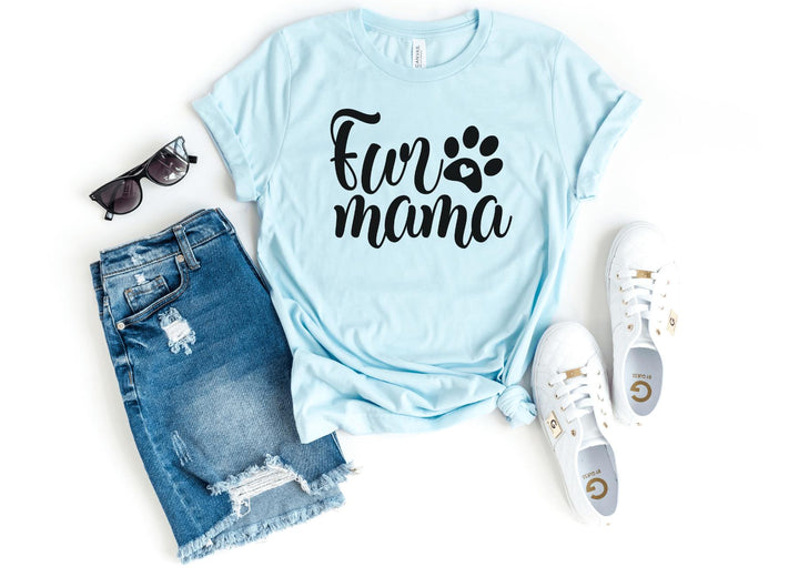 Shirts & Tops-Fur Mama T-Shirt-S-Heather Ice Blue-Jack N Roy