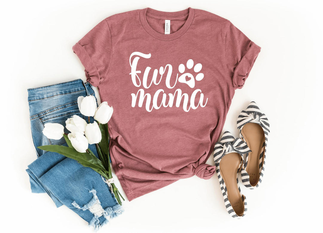 Shirts & Tops-Fur Mama T-Shirt-S-Heather Mauve-Jack N Roy