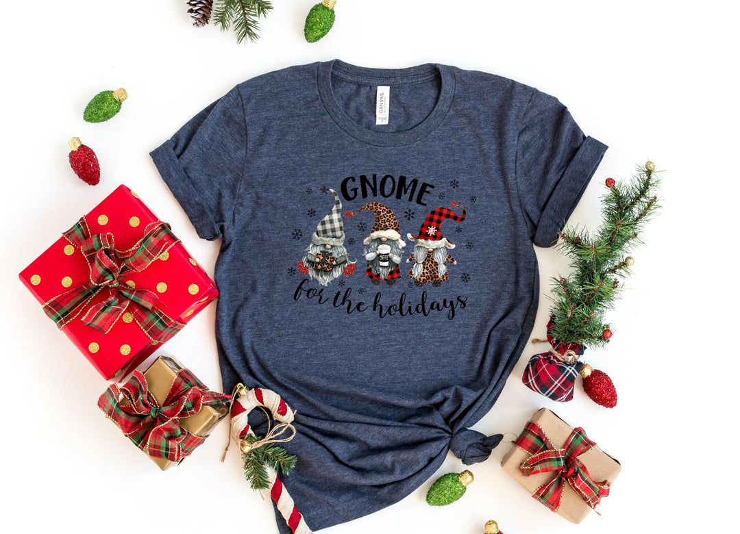 Shirts & Tops-Gnome for The Holidays T-Shirt-S-Heather Navy-Jack N Roy