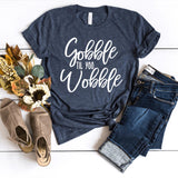 T-Shirt-Gobble Til You Wobble T-Shirt-S-Heather Navy-Jack N Roy