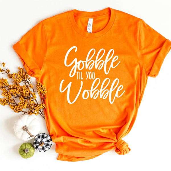 T-Shirt-Gobble Til You Wobble T-Shirt-S-Orange-Jack N Roy