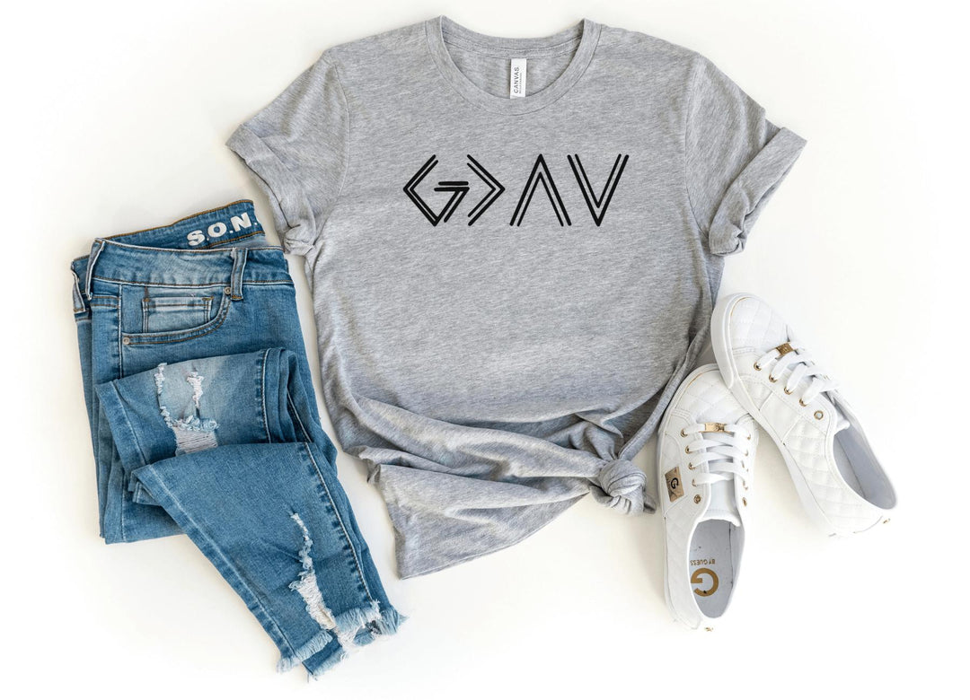 Shirts & Tops-God Is Greater Than Ups & Downs T-Shirt-S-Athletic Heather-Jack N Roy