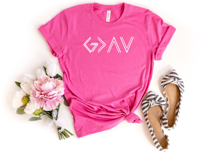 Shirts & Tops-God Is Greater Than Ups & Downs T-Shirt-S-Charity Pink-Jack N Roy