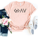 T-Shirt-God Is Greater Than Ups & Downs T-Shirt-S-Heather Peach-Jack N Roy