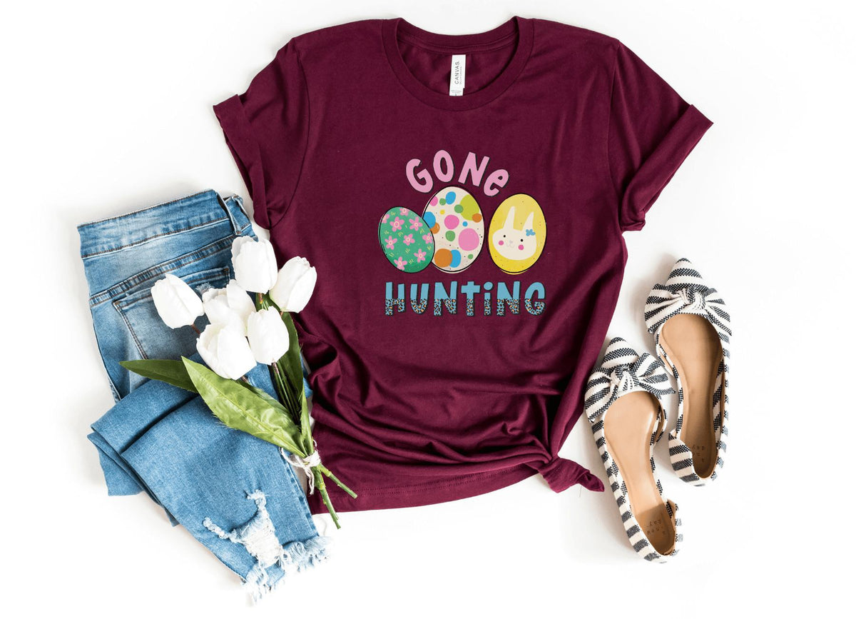 T-Shirt-Gone Hunting T-Shirt-S-Maroon-Jack N Roy