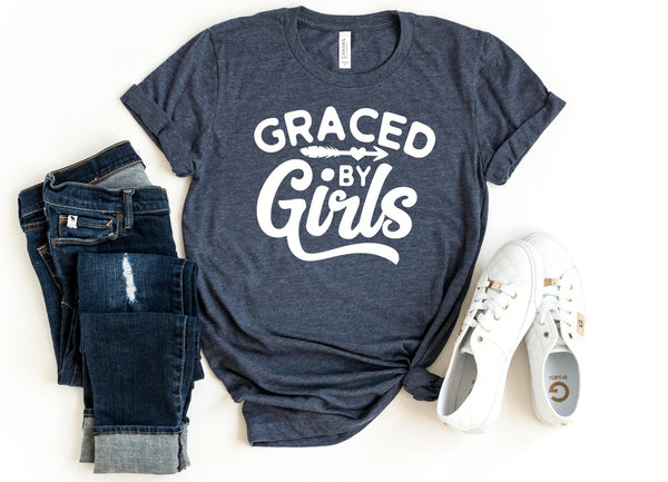 T-Shirt-Graced By Girls T-Shirt-S-Heather Navy-Jack N Roy