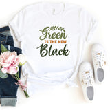 T-Shirt-Green Is The New Black T-Shirt-S-White-Jack N Roy