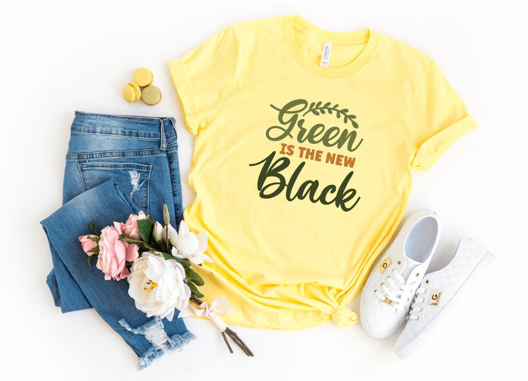 Shirts & Tops-Green Is The New Black T-Shirt-S-Yellow-Jack N Roy