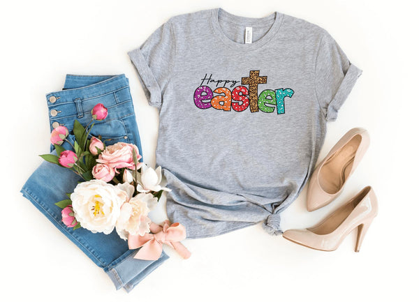 T-Shirt-Happy Easter T-Shirt-S-Athletic Heather-Jack N Roy