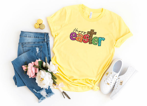 T-Shirt-Happy Easter T-Shirt-S-Yellow-Jack N Roy