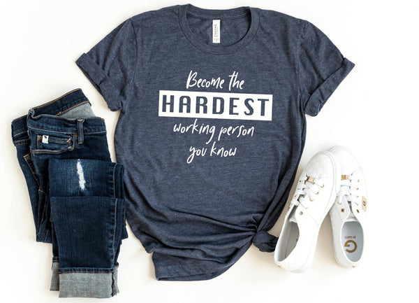 T-Shirt-Hardest working girl T-Shirt-S-Heather Navy-Jack N Roy