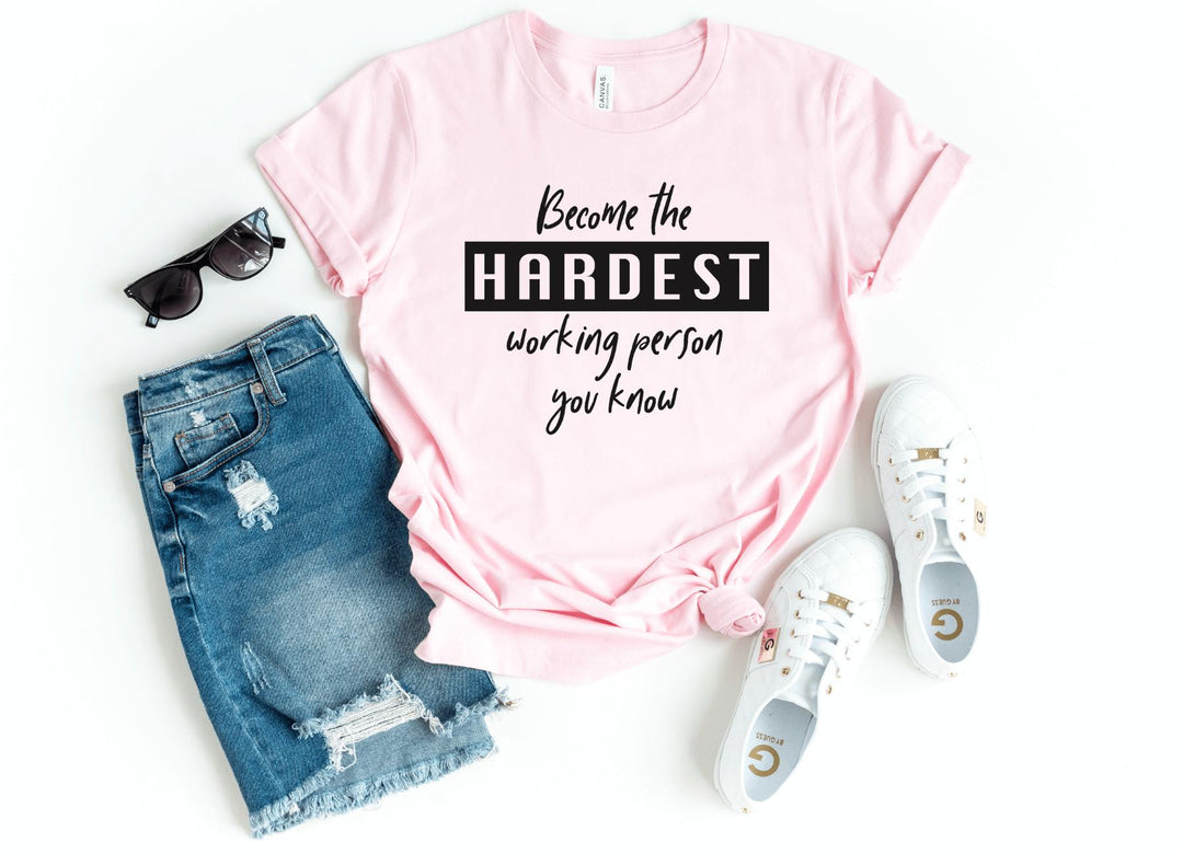 Shirts & Tops-Hardest working girl T-Shirt-S-Pink-Jack N Roy