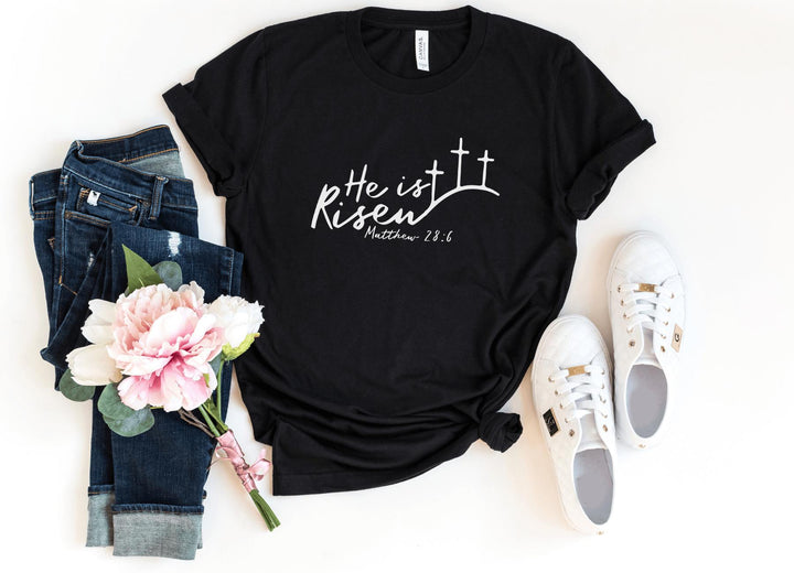 Shirts & Tops-He Is Risen T-Shirt-S-Black-Jack N Roy