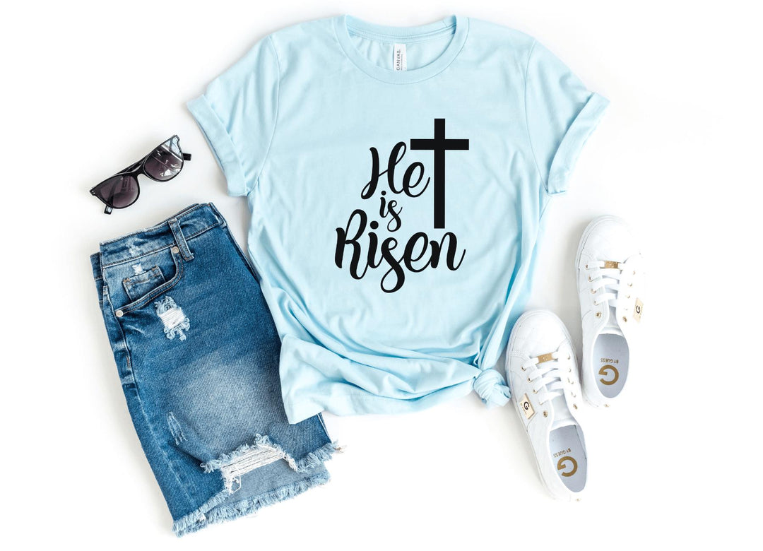 Shirts & Tops-He Is Risen T-Shirt-S-Heather Ice Blue-Jack N Roy