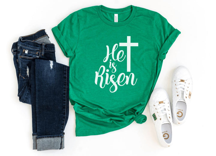 Shirts & Tops-He Is Risen T-Shirt-S-Heather Kelly-Jack N Roy