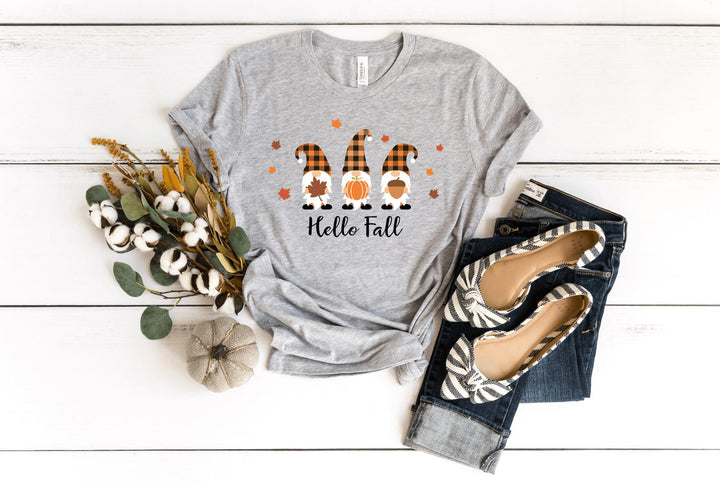 Shirts & Tops-Hello Fall Gnomes T-Shirt-S-Athletic Heather-Jack N Roy