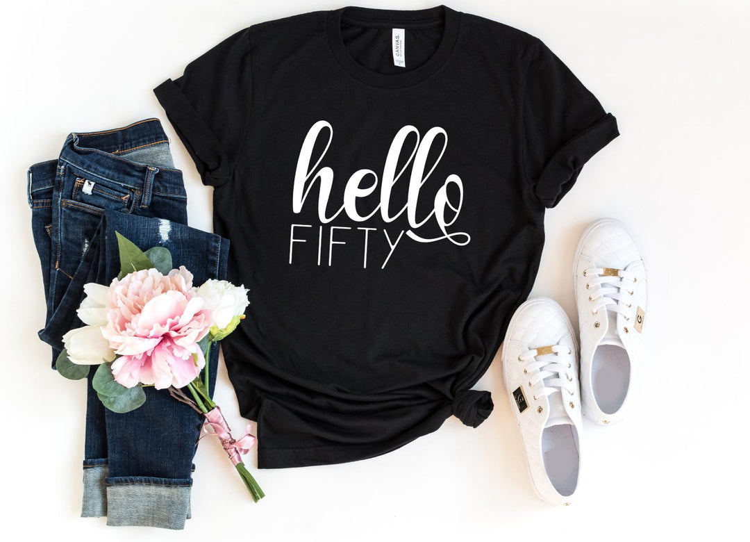 Shirts & Tops-Hello Fifty T-Shirt-S-Black-Jack N Roy