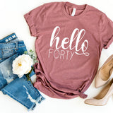 T-Shirt-Hello Forty T-Shirt-S-Heather Mauve-Jack N Roy