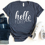 T-Shirt-Hello Forty T-Shirt-S-Heather Navy-Jack N Roy