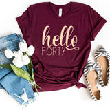 T-Shirt-Hello Forty T-Shirt-S-Maroon-Jack N Roy