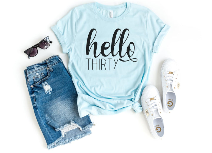 Shirts & Tops-Hello Thirty T-Shirt-S-Heather Ice Blue-Jack N Roy