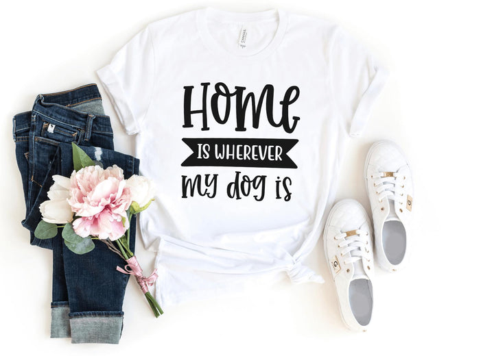 Shirts & Tops-Home Is Where My Dog Is T-Shirt-S-White-Jack N Roy