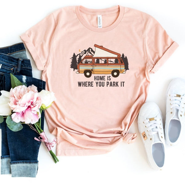 T-Shirt-Home Is Where You Park It T-Shirt-S-Heather Peach-Jack N Roy