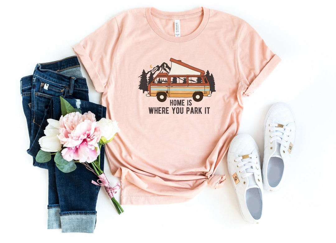 Shirts & Tops-Home Is Where You Park It T-Shirt-S-Heather Peach-Jack N Roy