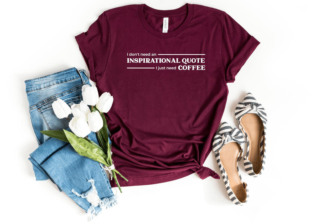 Shirts & Tops-I Just Need Coffee T-Shirt-S-Maroon-Jack N Roy
