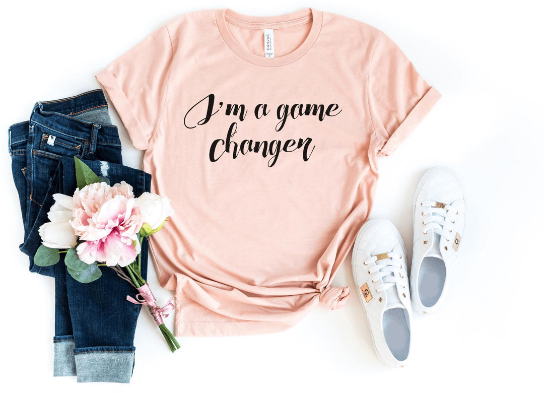 Shirts & Tops-I'm a Game Changer T-Shirt-S-Heather Peach-Jack N Roy