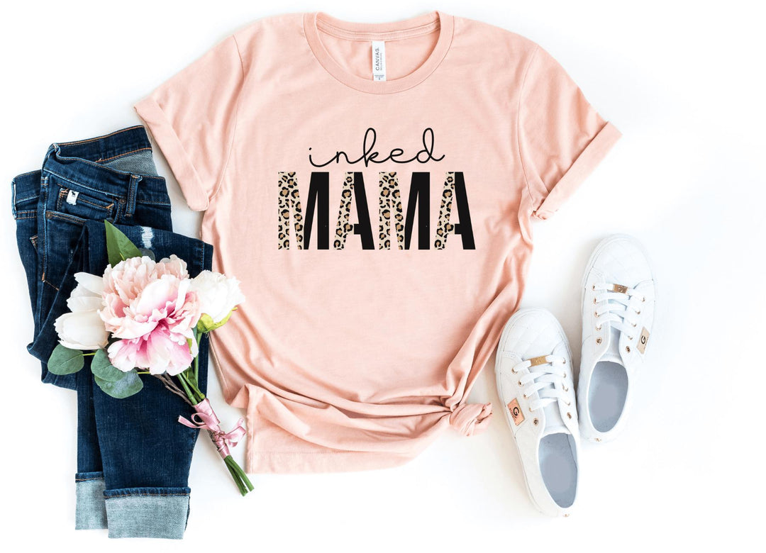 Shirts & Tops-Inked Mama T-Shirt-S-Heather Peach-Jack N Roy