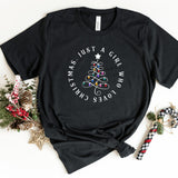 T-Shirt-Just A Girl Who Loves Christmas T-Shirt-S-Black-Jack N Roy