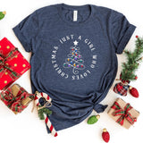 T-Shirt-Just A Girl Who Loves Christmas T-Shirt-S-Heather Navy-Jack N Roy