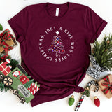 T-Shirt-Just A Girl Who Loves Christmas T-Shirt-S-Maroon-Jack N Roy