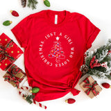 T-Shirt-Just A Girl Who Loves Christmas T-Shirt-S-Red-Jack N Roy