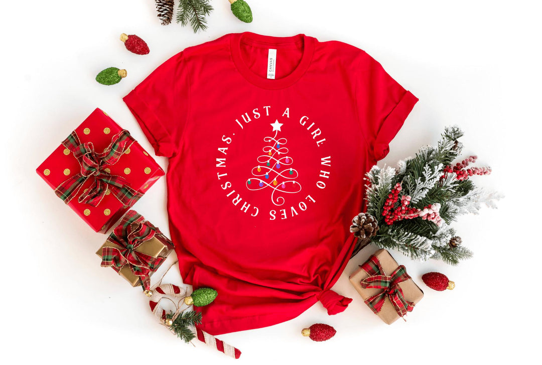 Shirts & Tops-Just A Girl Who Loves Christmas T-Shirt-S-Red-Jack N Roy