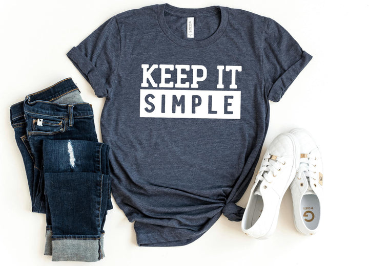 Shirts & Tops-Keep it Simple T-Shirt-S-Heather Navy-Jack N Roy