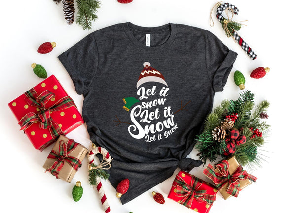 T-Shirt-Let it snow T-Shirt-S-Dark Grey Heather-Jack N Roy