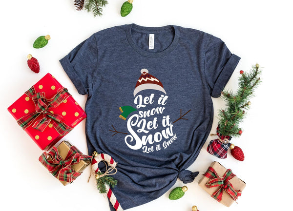 T-Shirt-Let it snow T-Shirt-S-Heather Navy-Jack N Roy
