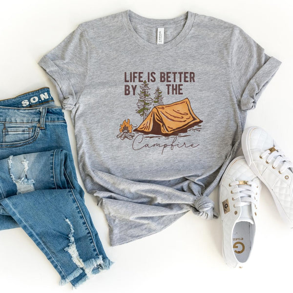 T-Shirt-Life Is Better By The Campfire T-Shirt-S-Athletic Heather-Jack N Roy