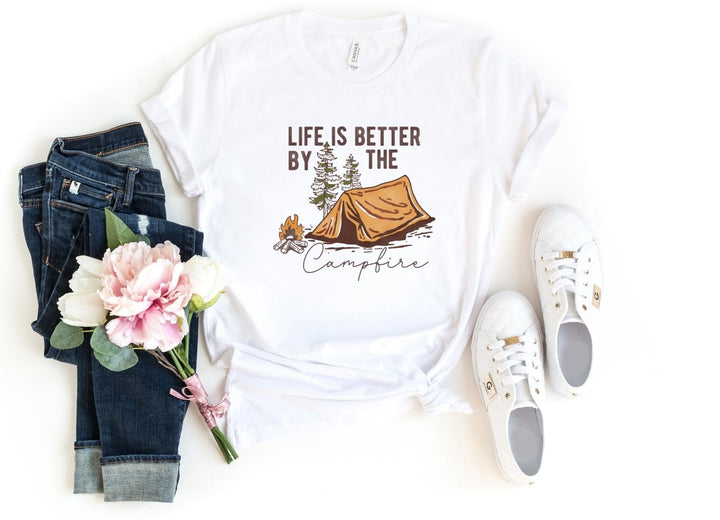Shirts & Tops-Life Is Better By The Campfire T-Shirt-S-White-Jack N Roy