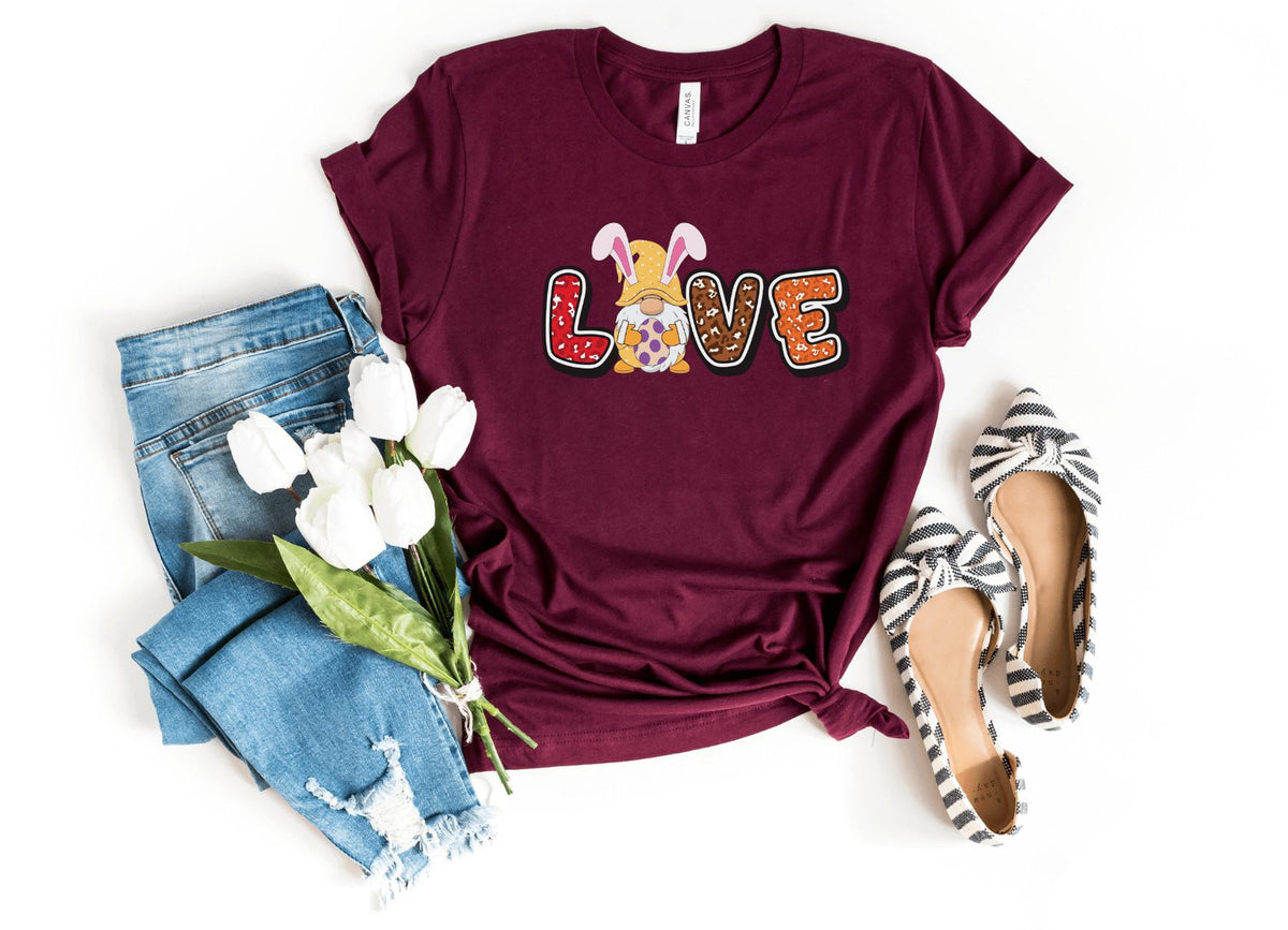 T-Shirt-Love Easter T-Shirt-S-Maroon-Jack N Roy