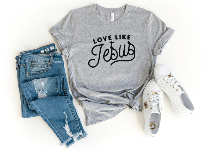 Shirts & Tops-Love Like Jesus T-Shirt-S-Athletic Heather-Jack N Roy