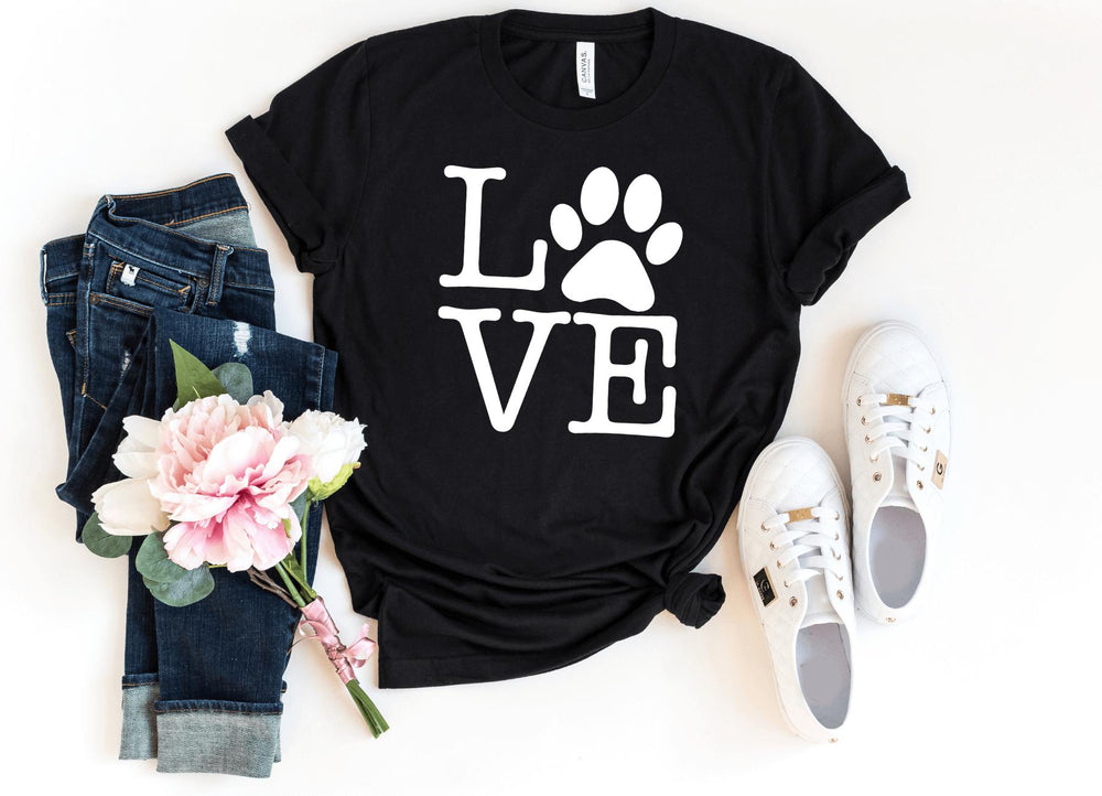 Shirts & Tops-Love Paw T-Shirt-S-Black-Jack N Roy