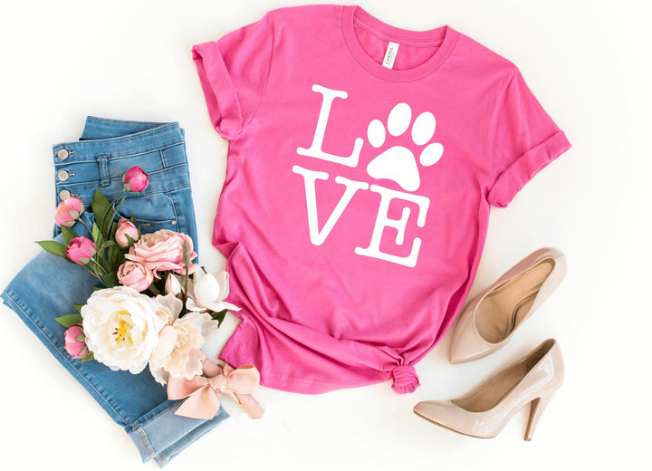 Shirts & Tops-Love Paw T-Shirt-S-Charity Pink-Jack N Roy