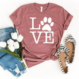 T-Shirt-Love Paw T-Shirt-S-Heather Mauve-Jack N Roy
