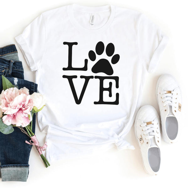 T-Shirt-Love Paw T-Shirt-S-White-Jack N Roy