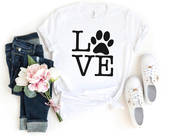 Shirts & Tops-Love Paw T-Shirt-S-White-Jack N Roy
